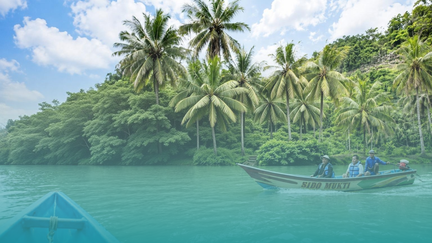 Pemandangan Sungai Maron di Pacitan